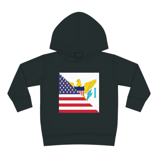 Virgin Islands American Flag Toddler Flag Pullover Fleece Hoodie