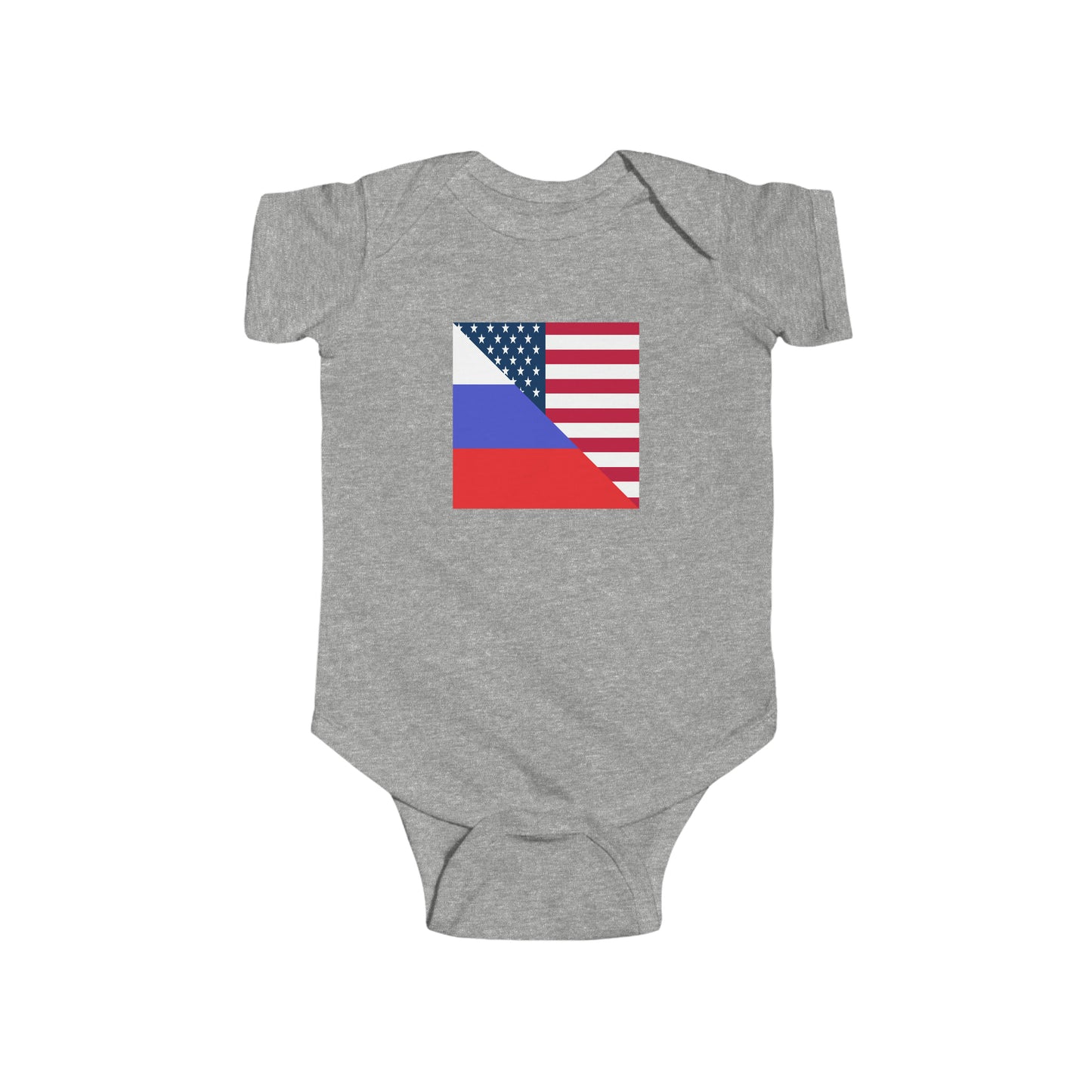 Russian American Flag Half Russia USA Baby Bodysuit | Newborn Boy Girl