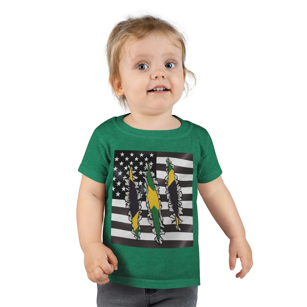 Toddler Jamaican American Flag T-Shirt | Jamaica USA Boy Girl Clothes