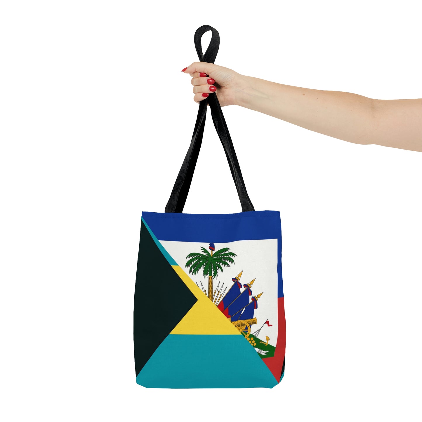 Haiti Bahamas Flag | Half Haitian Bahamian Flag Tote Bag | Shoulder Bag