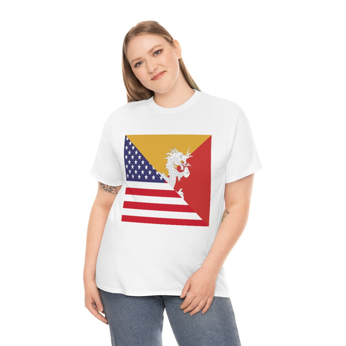 Bhutan American Flag Half Bhutanese USA T-Shirt | Unisex Tee Shirt