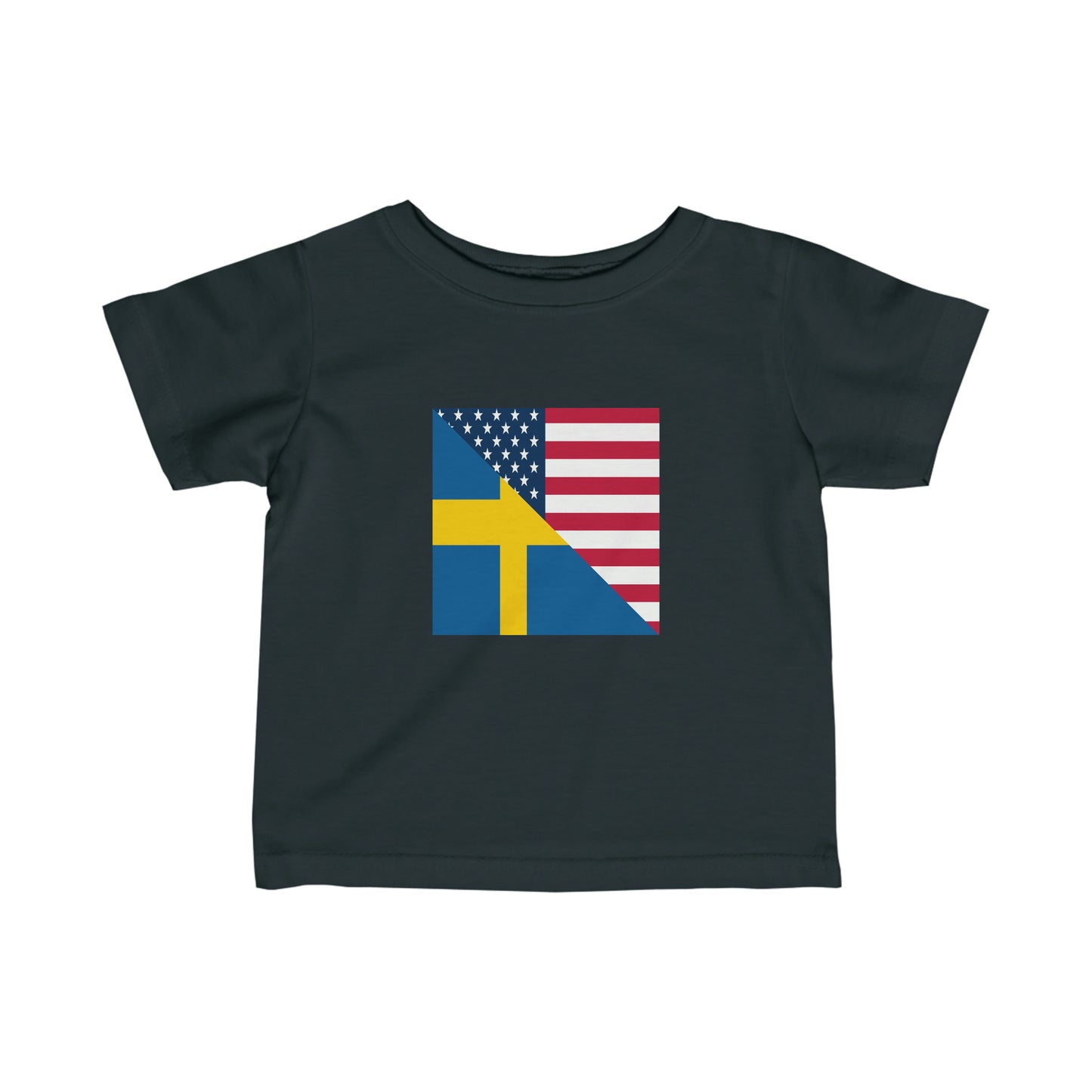 Infant Swedish American Flag Sweden USA Toddler Tee Shirt