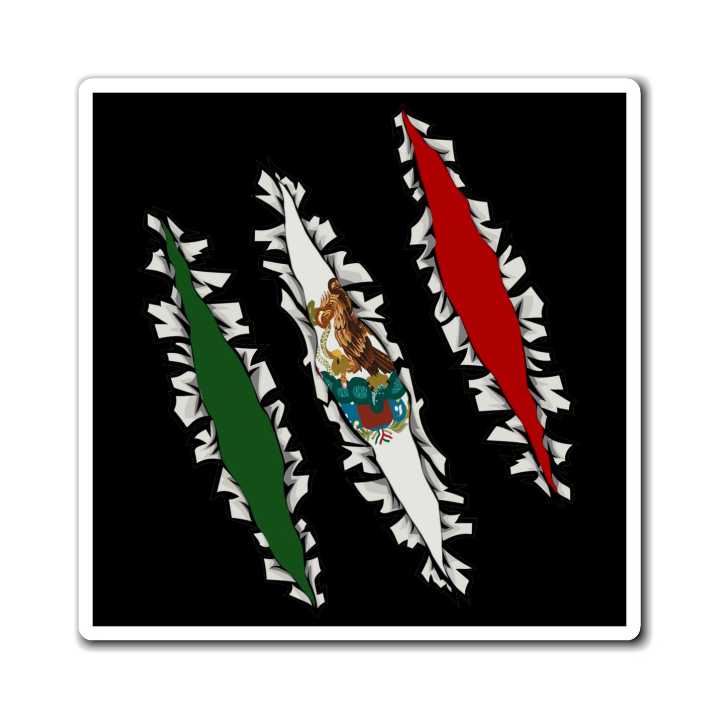 Slashed Mexican Flag | Mexico Magnet