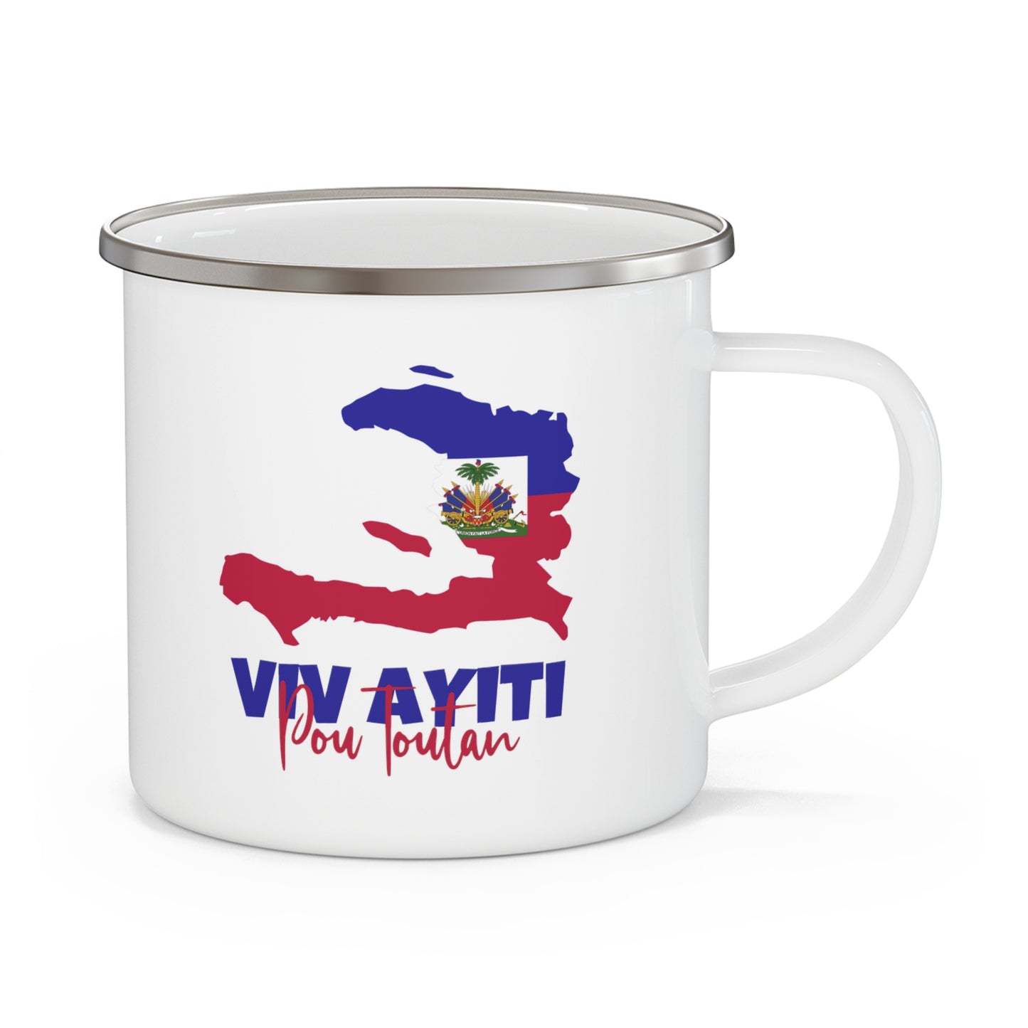 Viv Ayiti Pou Toutan Haitian Forever Haiti 12oz Enamel Mug