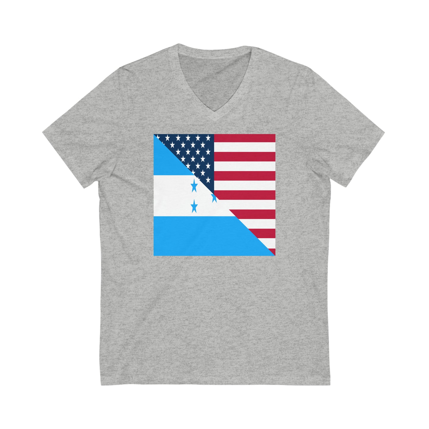 Honduras American Flag Half Honduran USA V-Neck T-Shirt | Unisex Vee Shirt