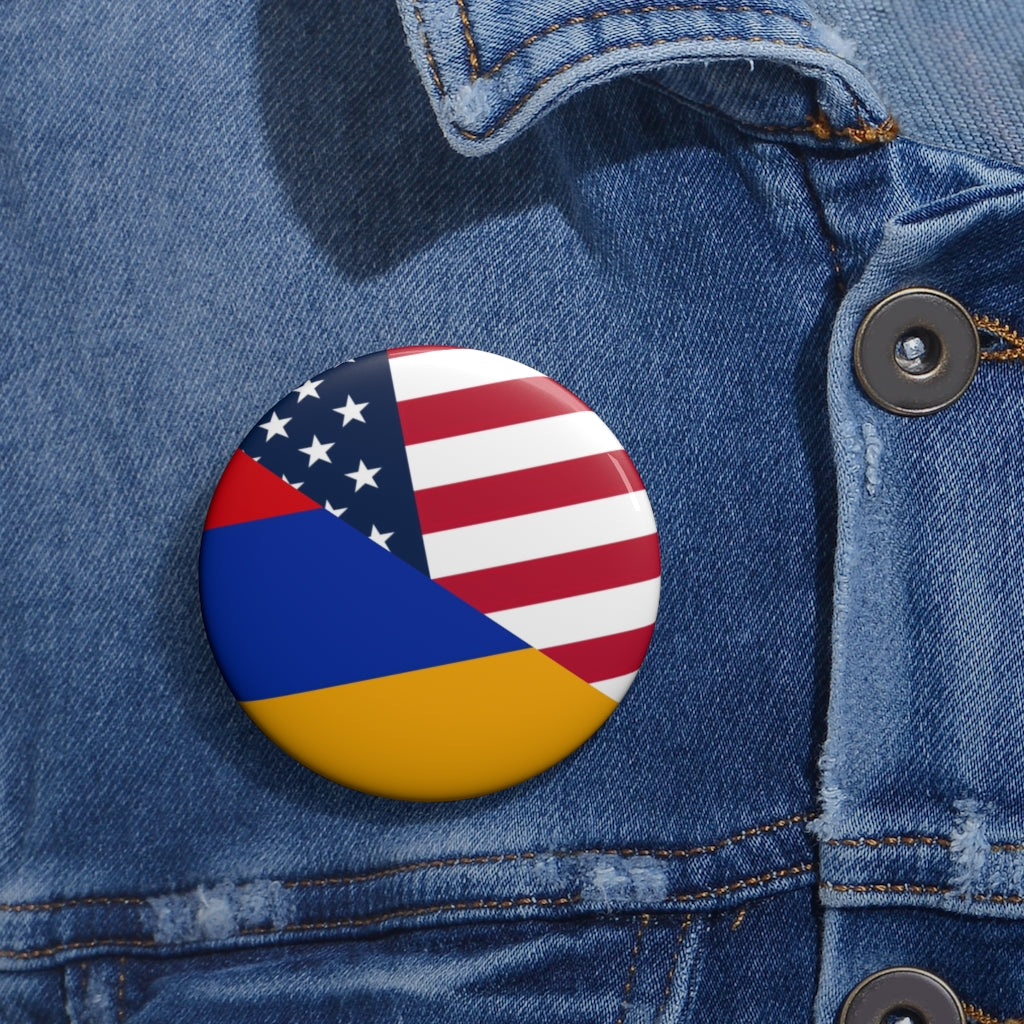 Armenian American Flag Pin Button | Armenia USA America