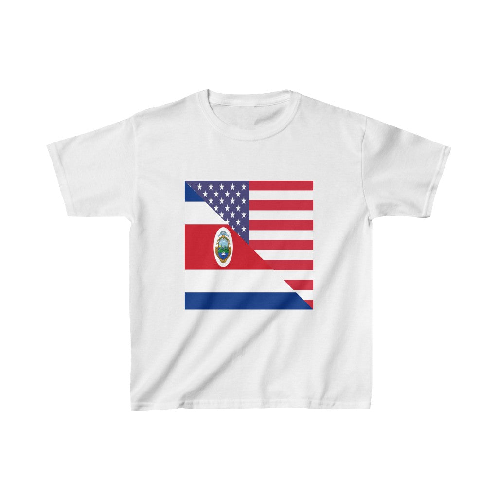 Kids Costa Rican American Flag USA T-Shirt | Unisex Tee Shirt