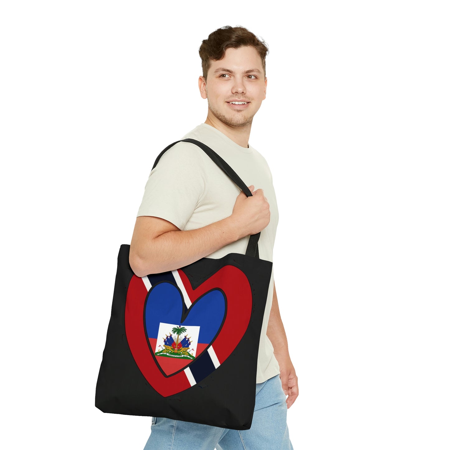 Haitian Trini Flag Heart Haiti Trinidad Tobago Tote Bag | Shoulder Bag