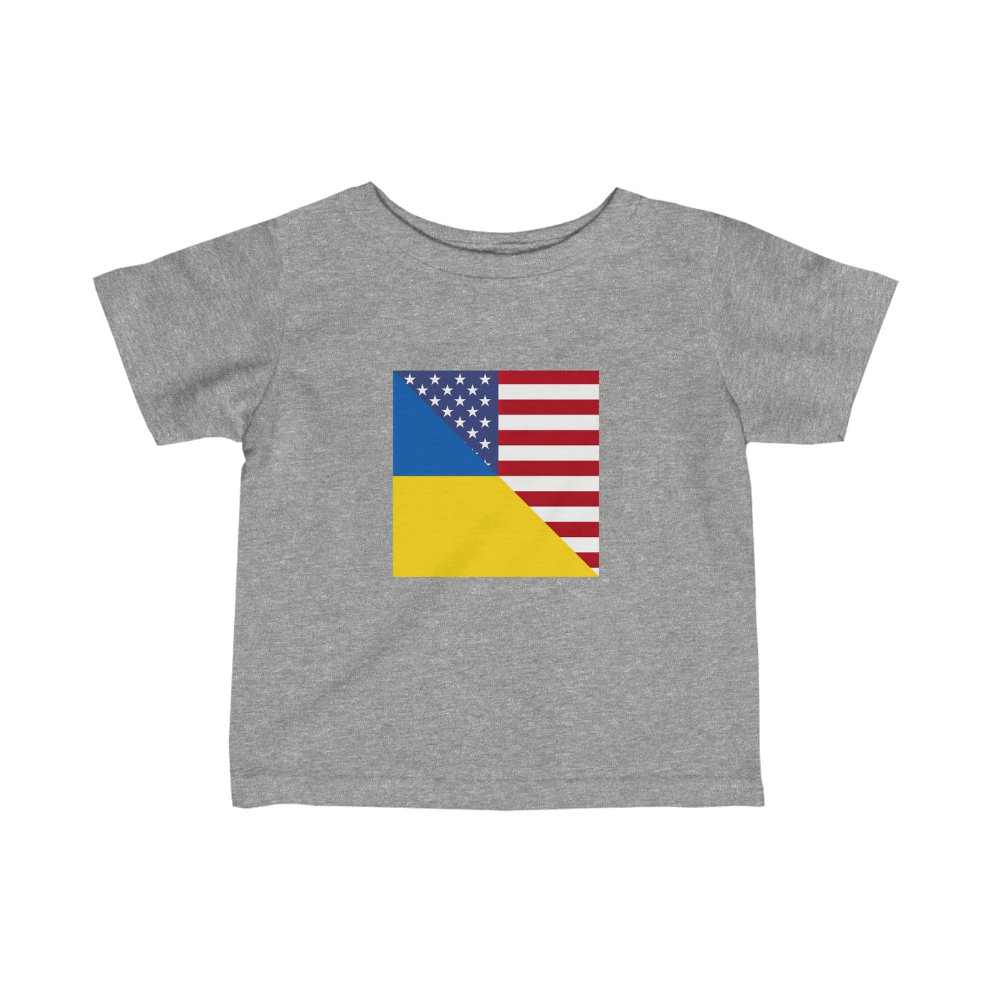 Infant Ukrainian American Flag | Half Ukraine USA Toddler Tee Shirt