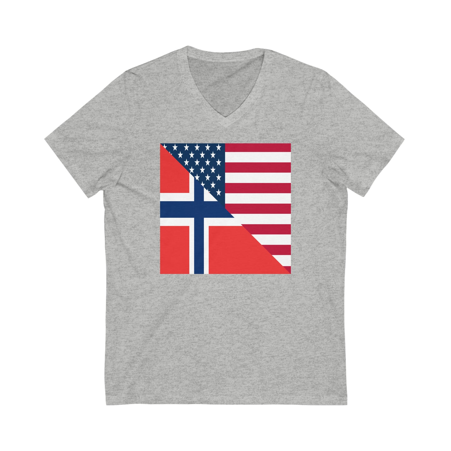 Norwegian American Flag Norway USA V-Neck T-Shirt | Unisex Vee Shirt