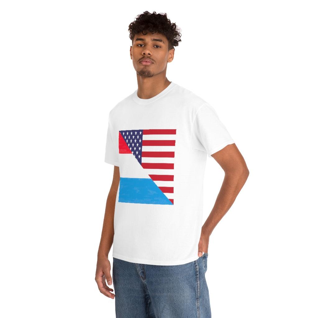 Luxembourg American Flag Unisex Tee Shirt | Luxembourger Tshirt