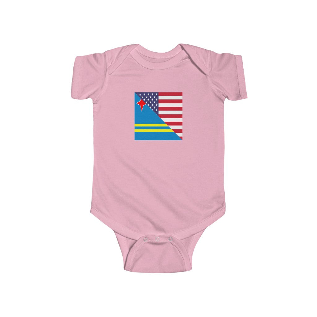 Aruban American Flag Baby Bodysuit | Aruba USA Newborn