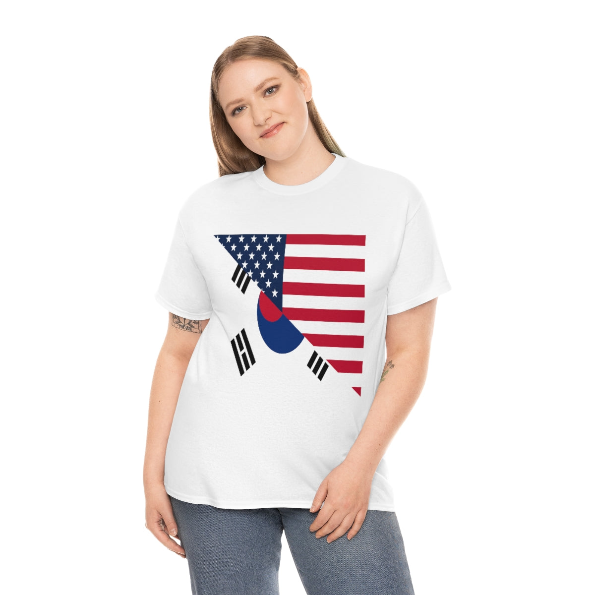 South Korean American Flag Half South Korea USA T-Shirt | Unisex Tee Shirt