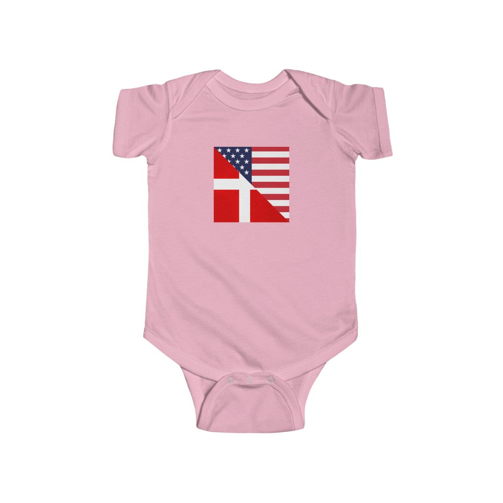 Denmark American Flag Baby Bodysuit | Danes Danish Baby Girl Boy