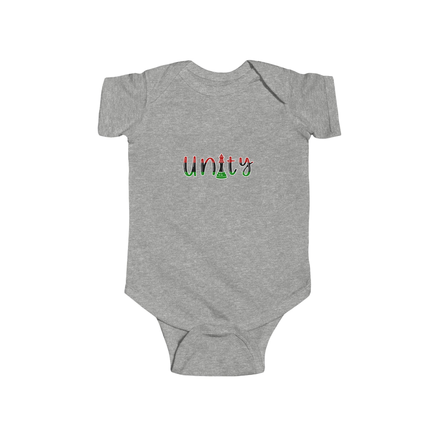 Black Queen Unity Pan African Flag Chess Piece Baby Bodysuit | Newborn Boy Girl