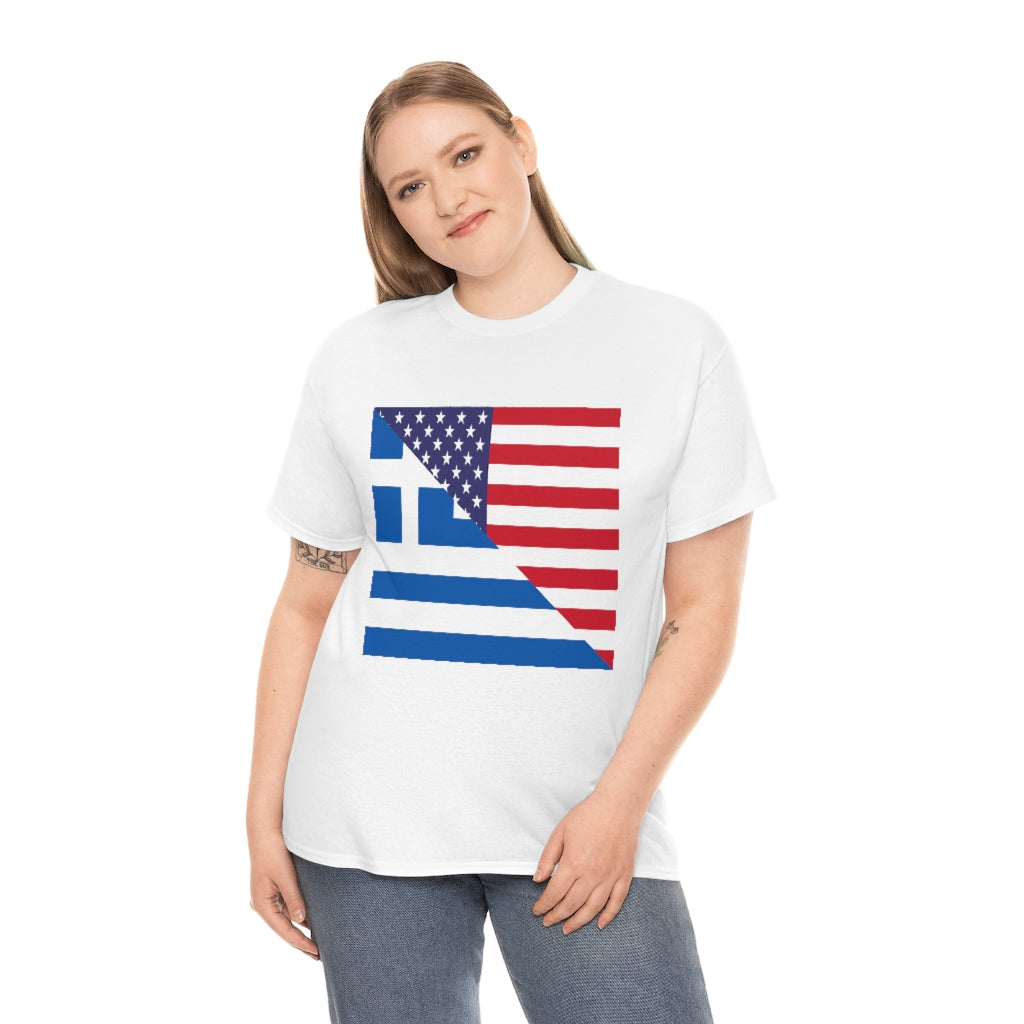 Greek American Flag Tee Shirt | Greece USA Tshirt