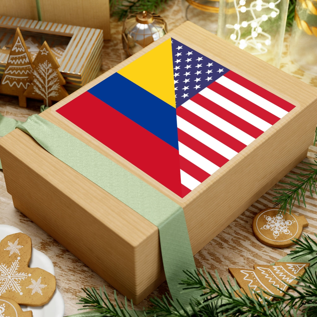 Colombian American Flag Sticker | Colombia USA Stickers