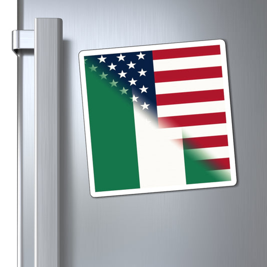 Nigeria America Flag | United States Half Nigerian Magnet