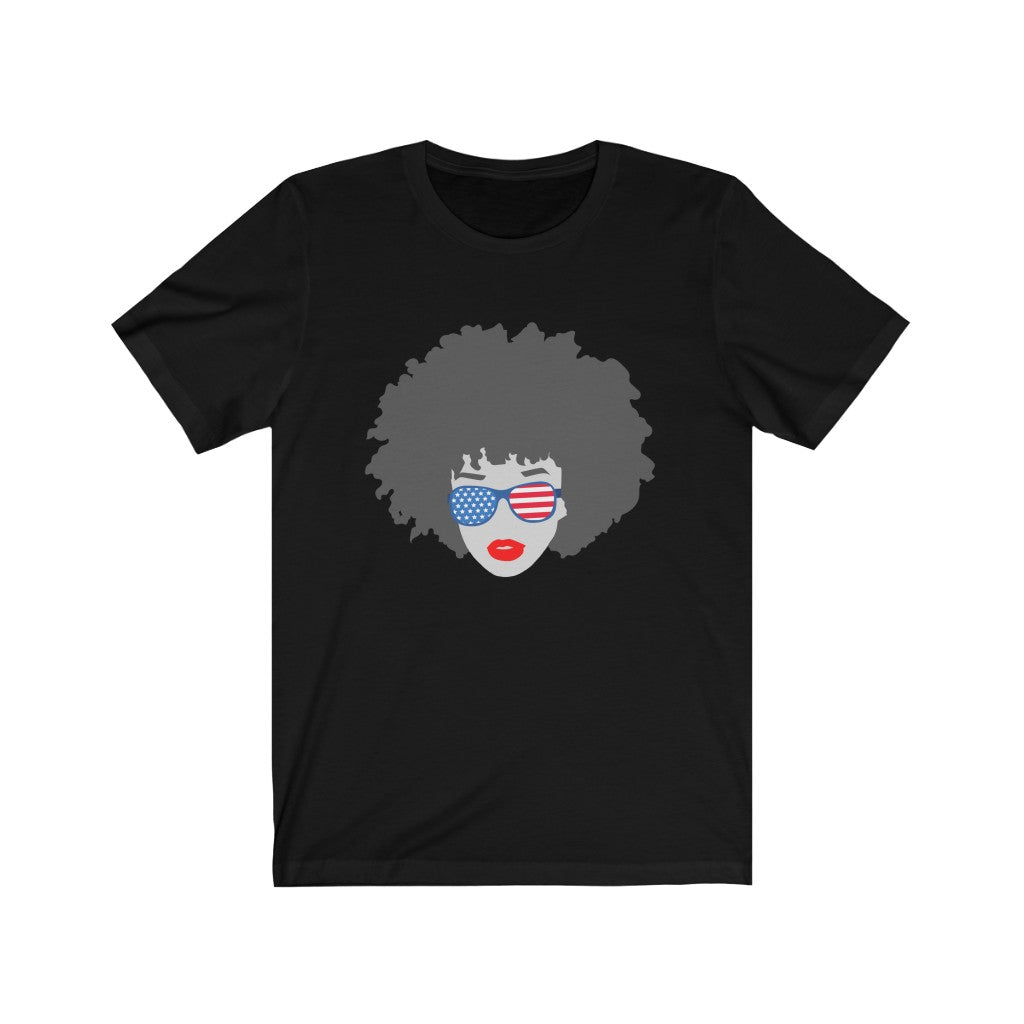 American Woman USA Flag Glasses T-Shirt