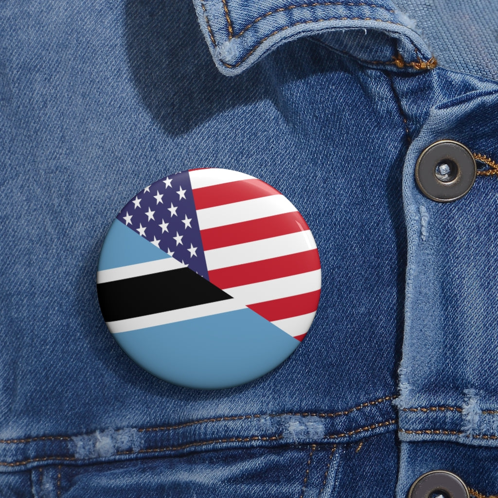 Botswana American Flag Pin Button | Motswana USA Pins