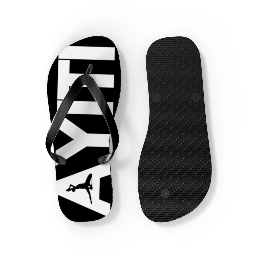 Haiti Black & White Flip Flops | Haitian Summer Sandals