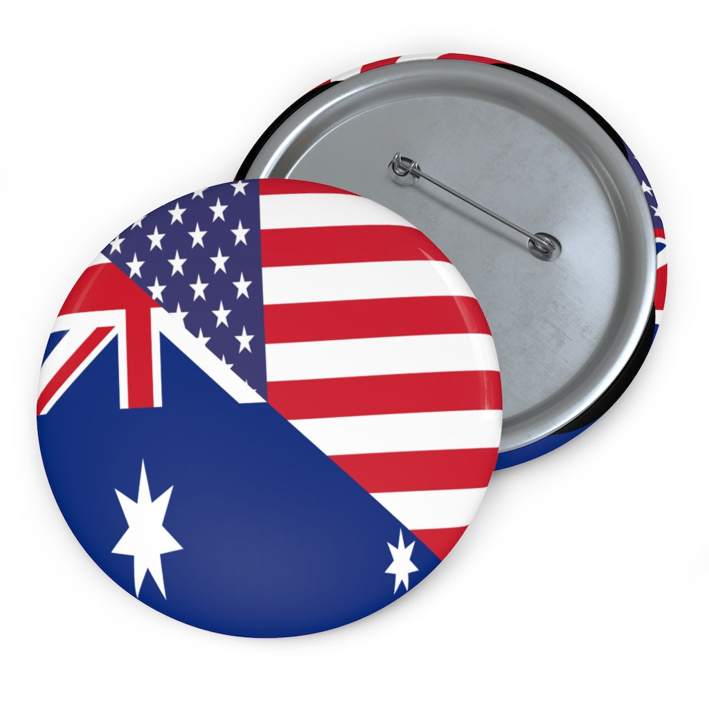 Australian American Flag Pin Button | Australia USA Pins