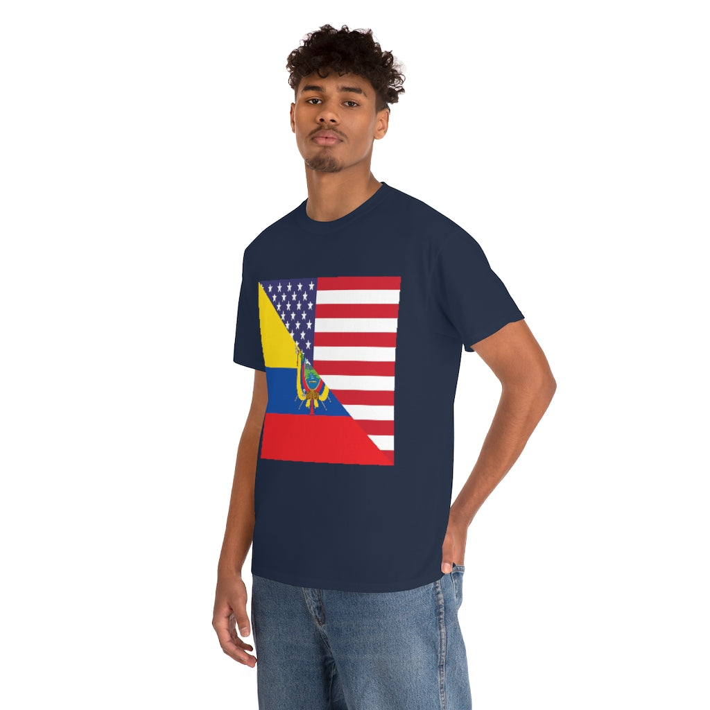 Ecuadorian American Flag Tee Shirt | Unisex Ecuador USA Tshirt