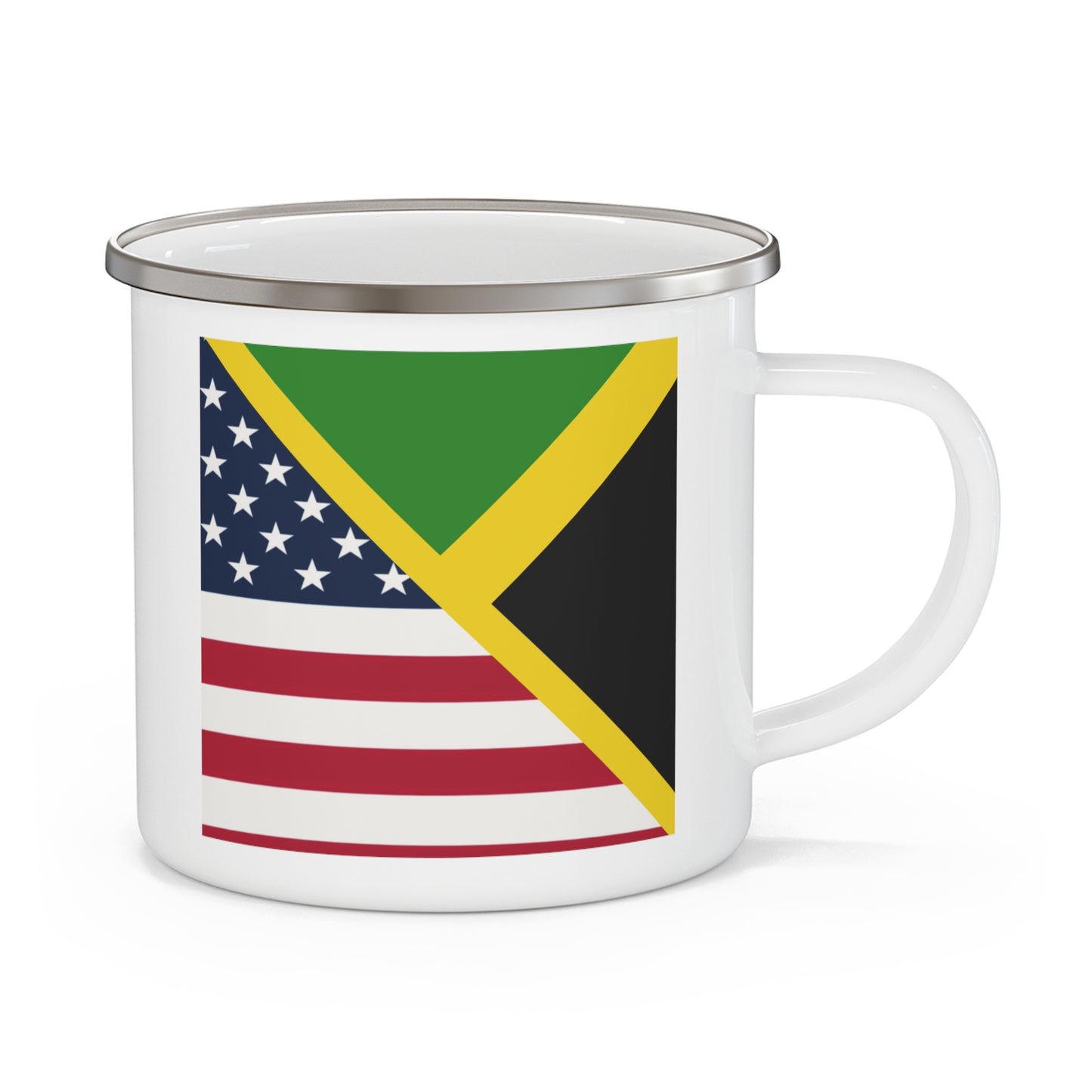 Jamaican American Flag | Jamaica United States 12oz Enamel Mug