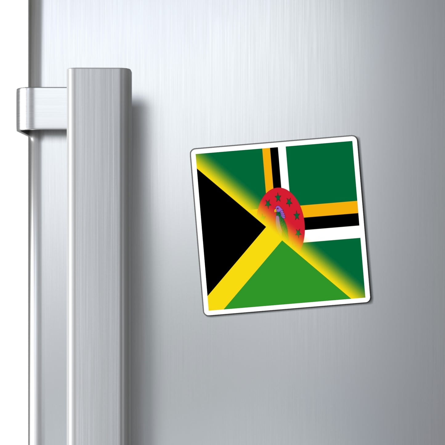 Jamaican Dominican Flag | Half Jamaica Dominica Magnet