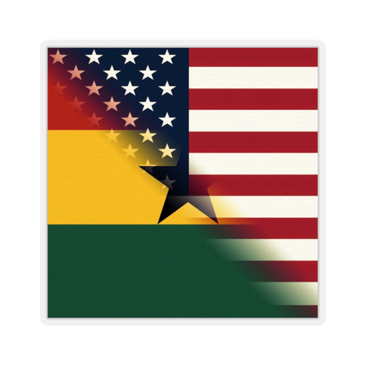 Half Ghanaian-American Flag Sticker | African Ghana Accessory