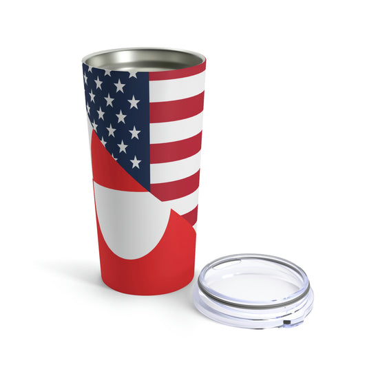 Greenland American Flag Half Greenlander USA Tumbler 20oz