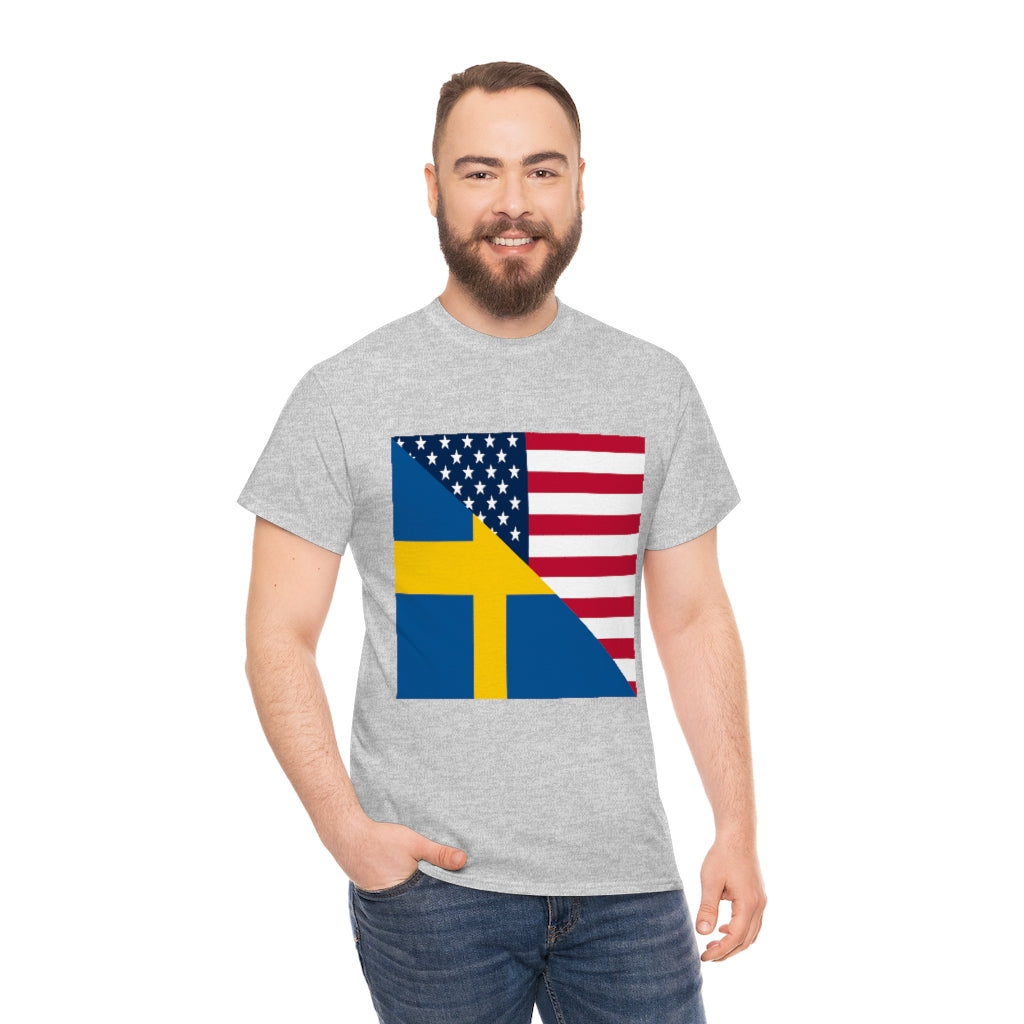 Swedish American Flag Tee Shirt | Unisex Sweden USA Tshirt