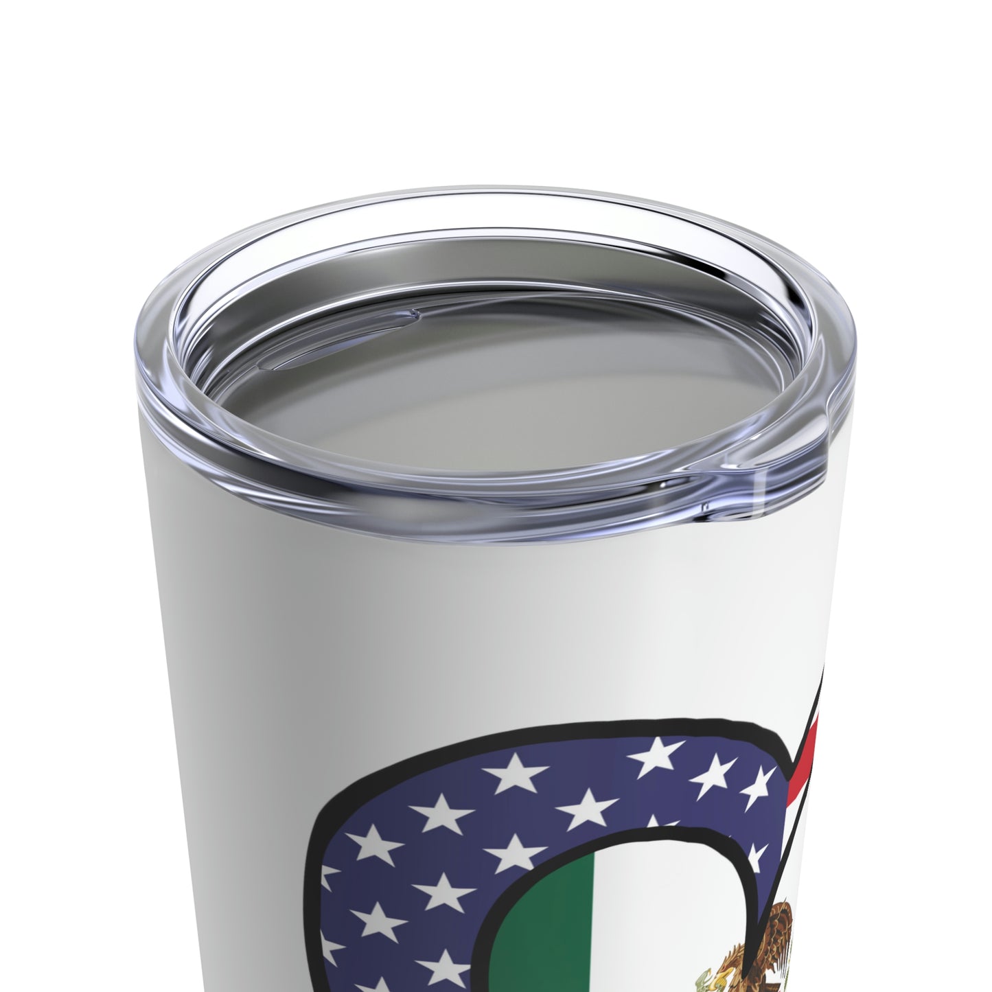 American Mexican Flag Heart Valentines Day Gift USA Mexico  Tumbler 20oz