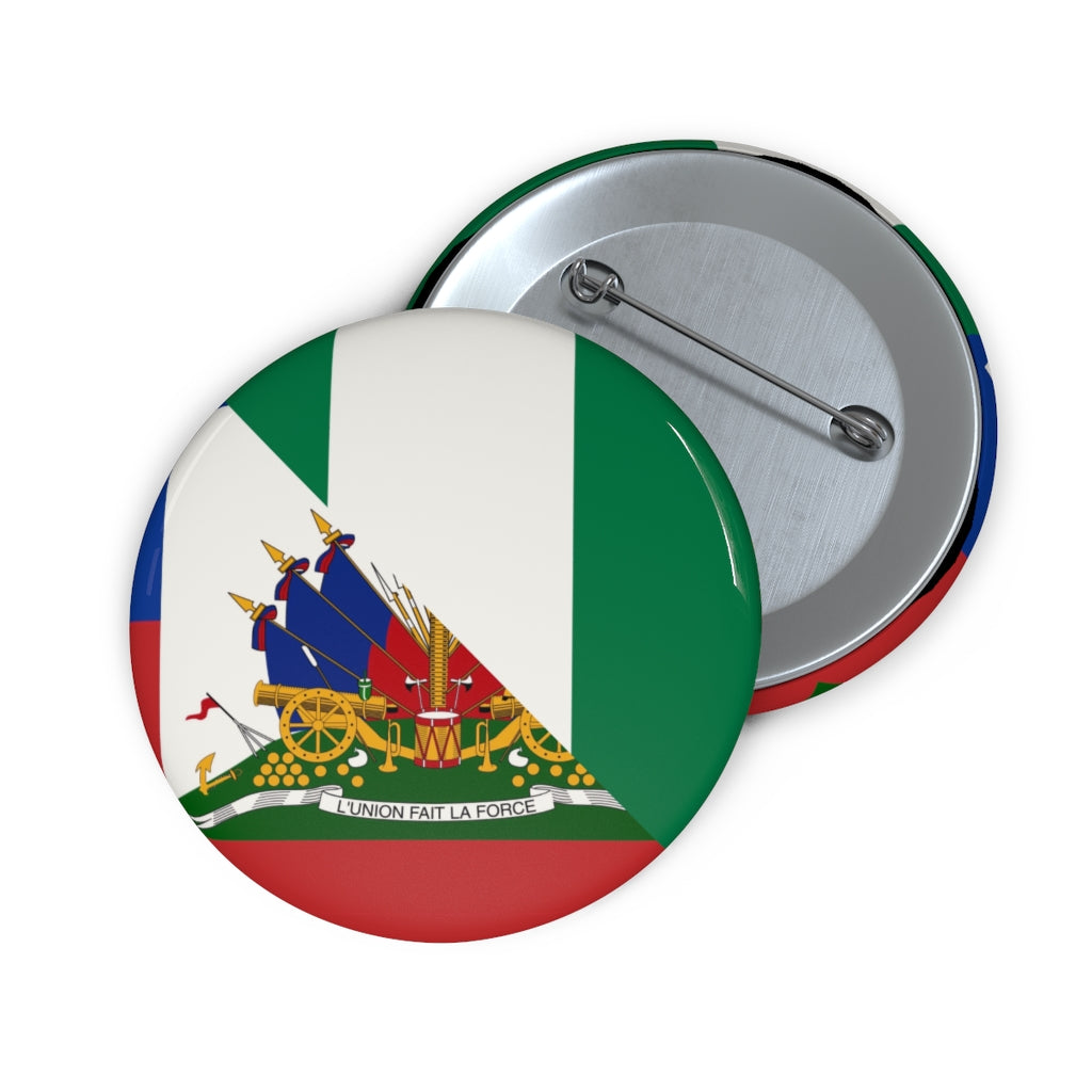 Haitian Nigerian Flag Pin Button | Haiti Nigeria Naija