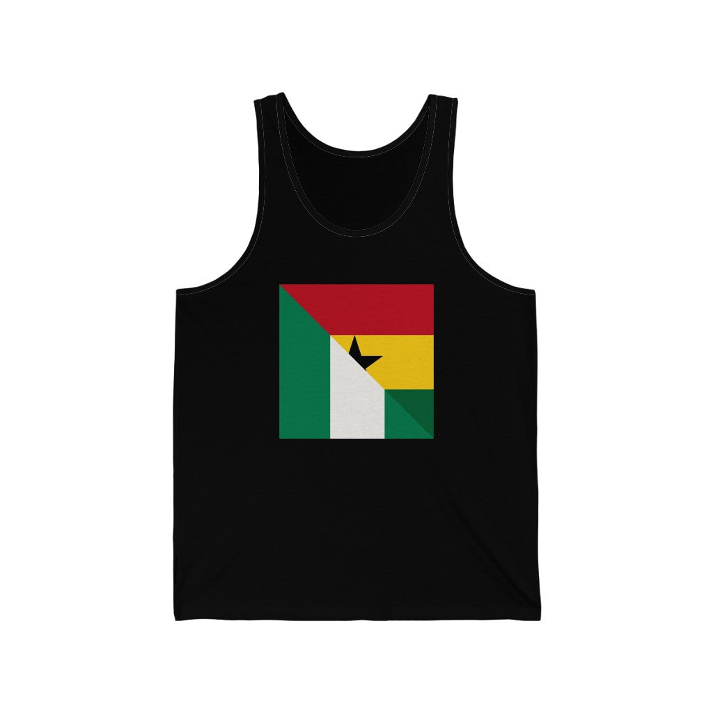 Half Ghanaian - Nigerian Flag Tank Top | Ghana Nigeria Men Women Apparel