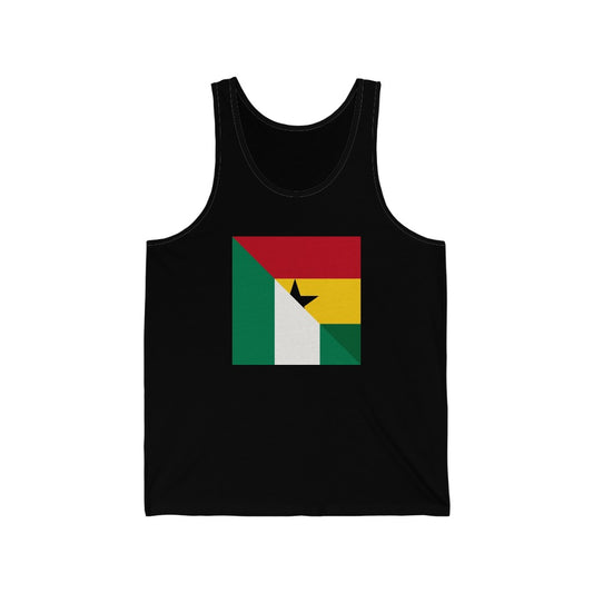 Half Ghanaian - Nigerian Flag Tank Top | Ghana Nigeria Men Women Apparel