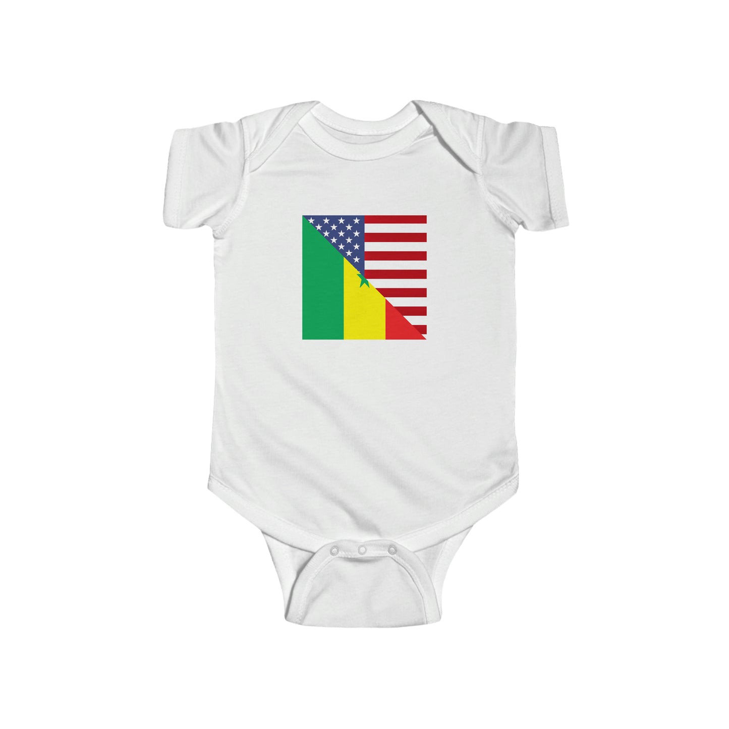 Senegalese American Flag Half Senegal USA Baby Bodysuit | Newborn Boy Girl