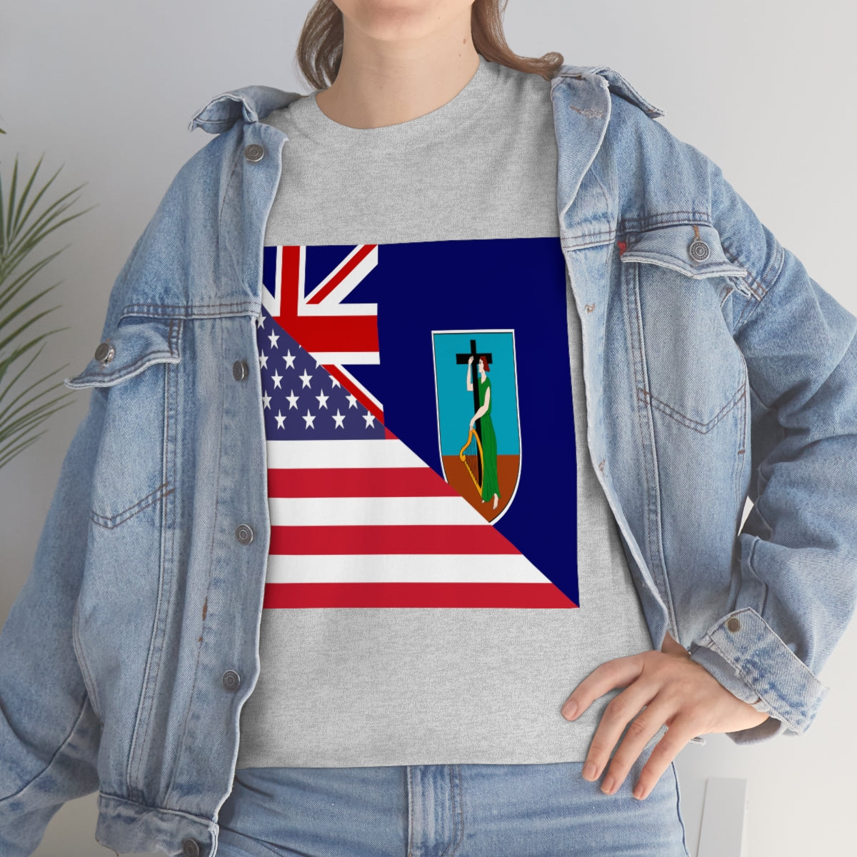 Montserrat American Flag Half Montserratian USA T-Shirt | Unisex Tee Shirt