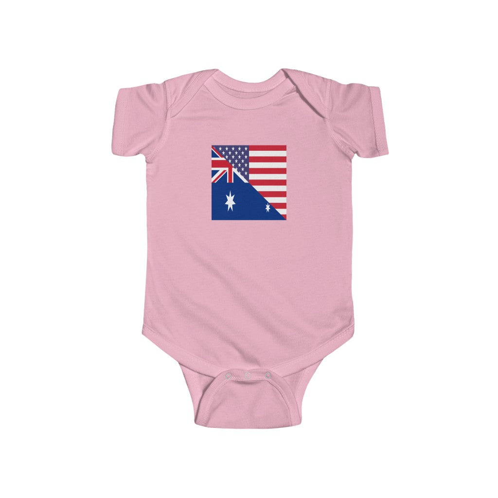 Australian American Flag Baby Bodysuit | Australia USA Baby Boy Girl