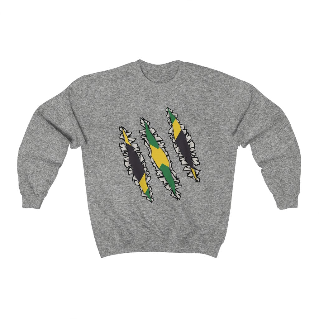 Slashed Jamaican Flag Sweatshirt | Jamaica Men Women Pullover