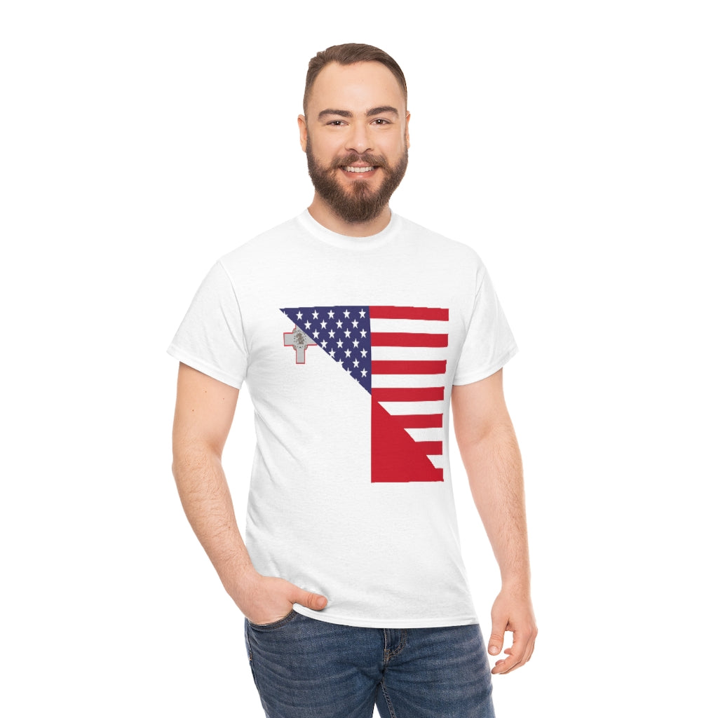 Maltese American Flag Unisex Tee Shirt | Malta Tshirt