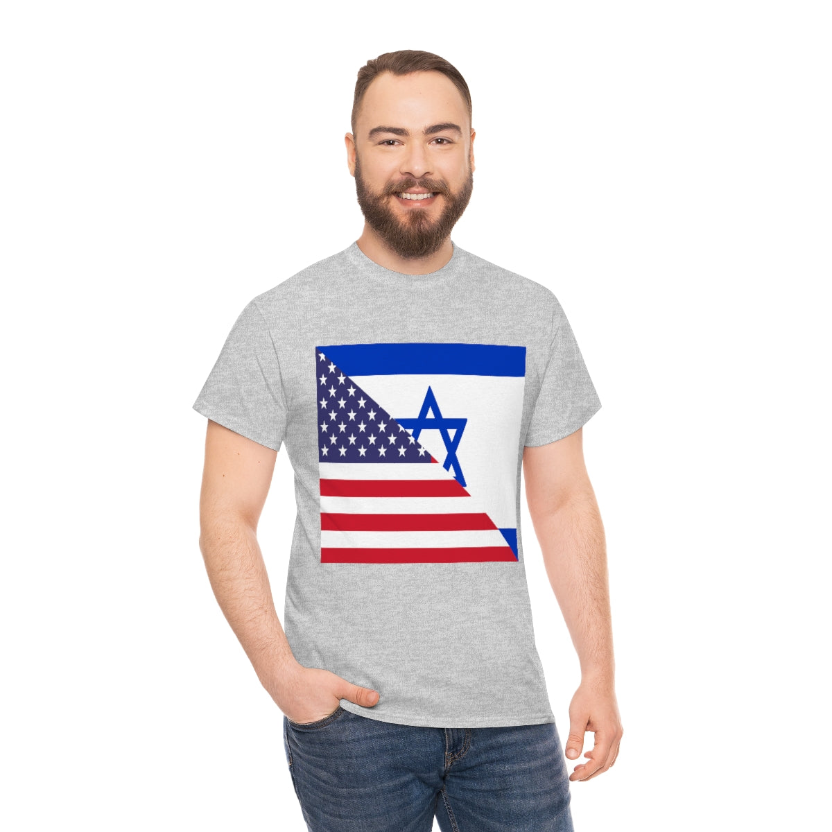 Israel American Flag Half Israeli USA T-Shirt | Unisex Tee Shirt