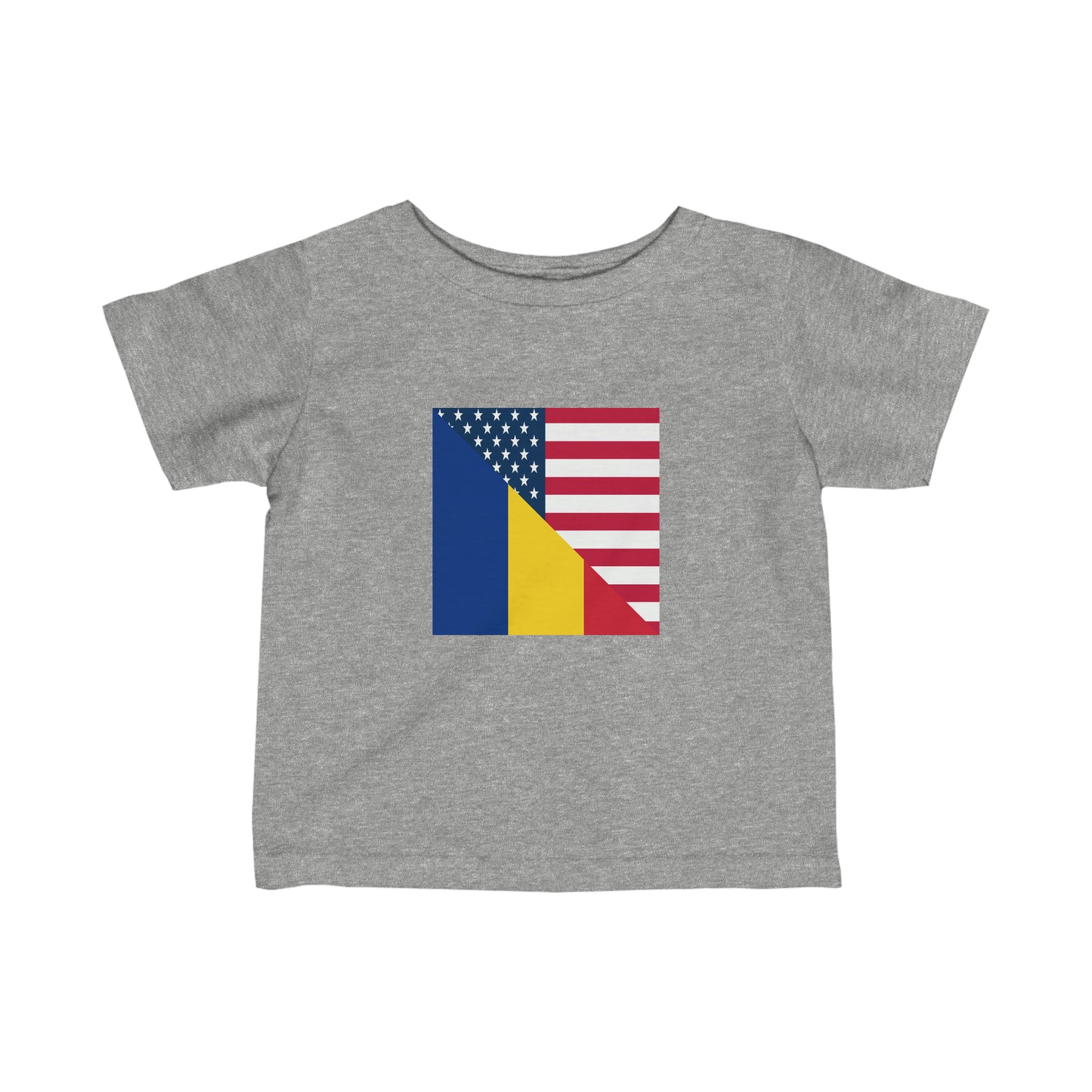 Infant Romania American Flag Half Romanian USA Toddler Tee Shirt