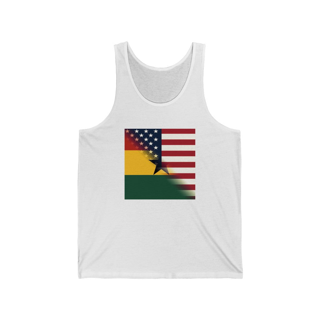 Half Ghanaian - American Flag Tank Top | USA Ghana Africa Men Women Apparel