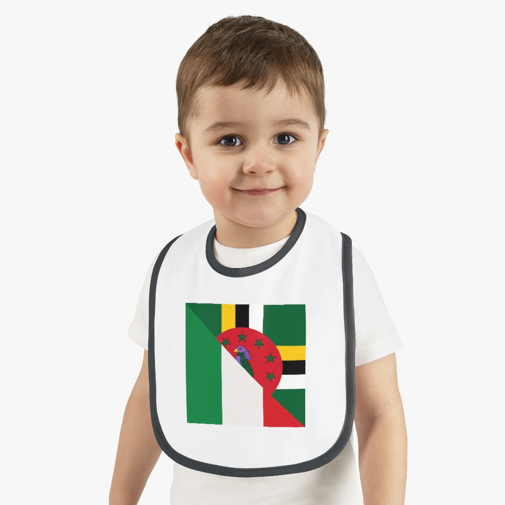 Dominican Italian Flag Baby Bib | Half Italy Dominica Newborn Bib