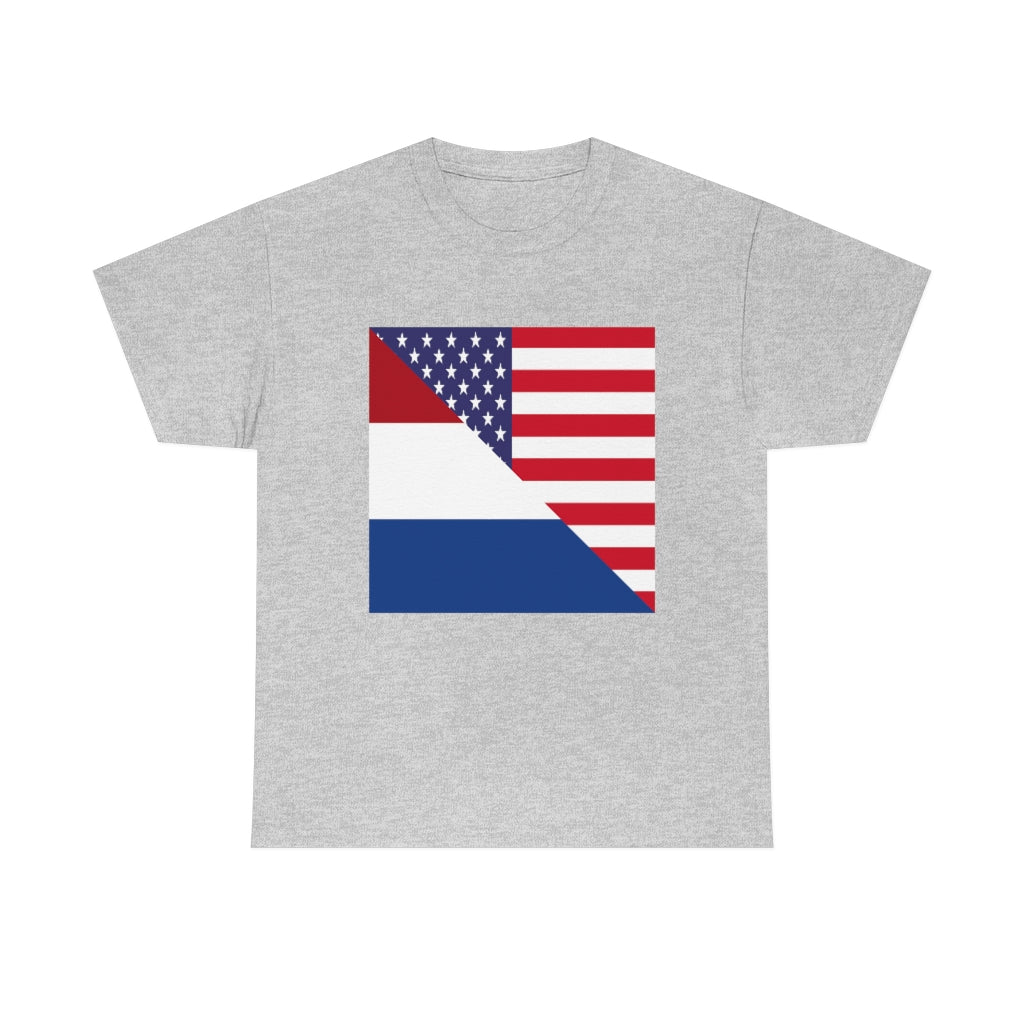 Dutch American Flag Tee Shirt | Unisex Netherlands USA Tshirt