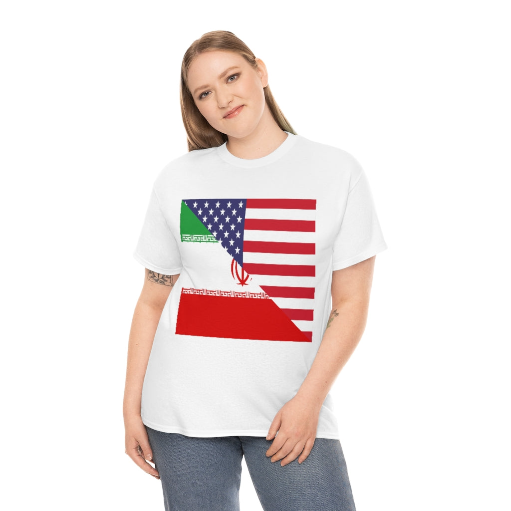 Iran American Flag Tee Shirt | Unisex Iranian USA Tshirt