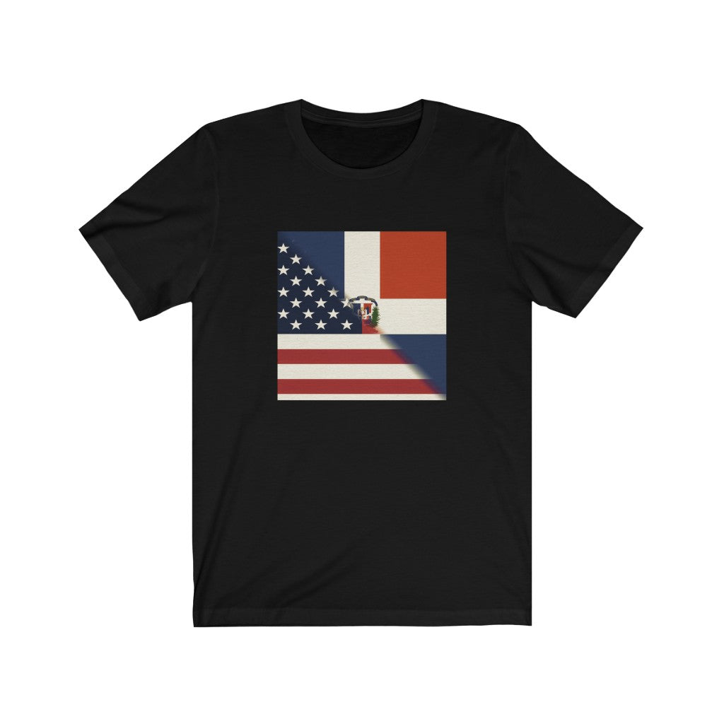 Half Dominican Republic American Flag Tee