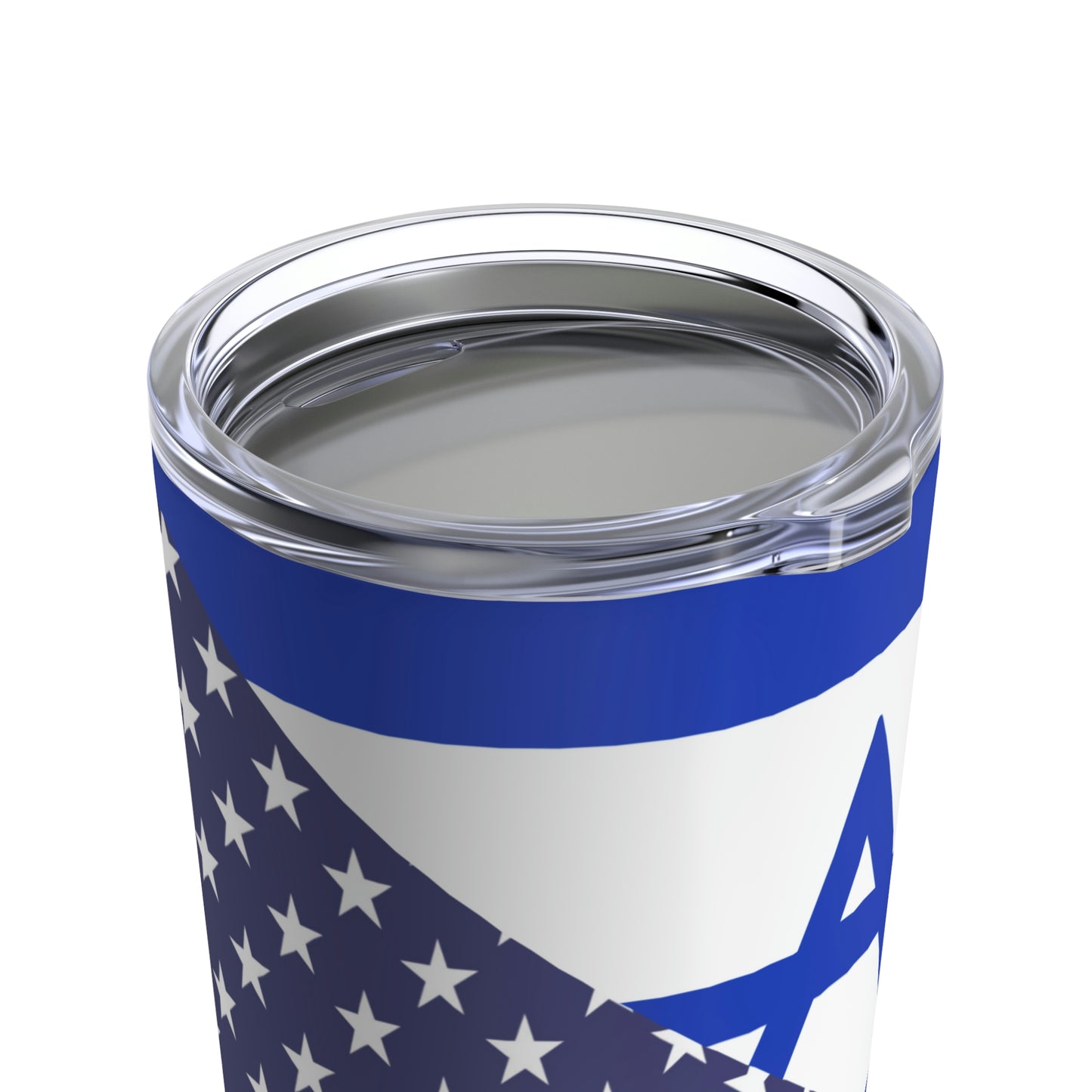 Israel American Flag Half Israeli USA Tumbler 20oz Beverage Container