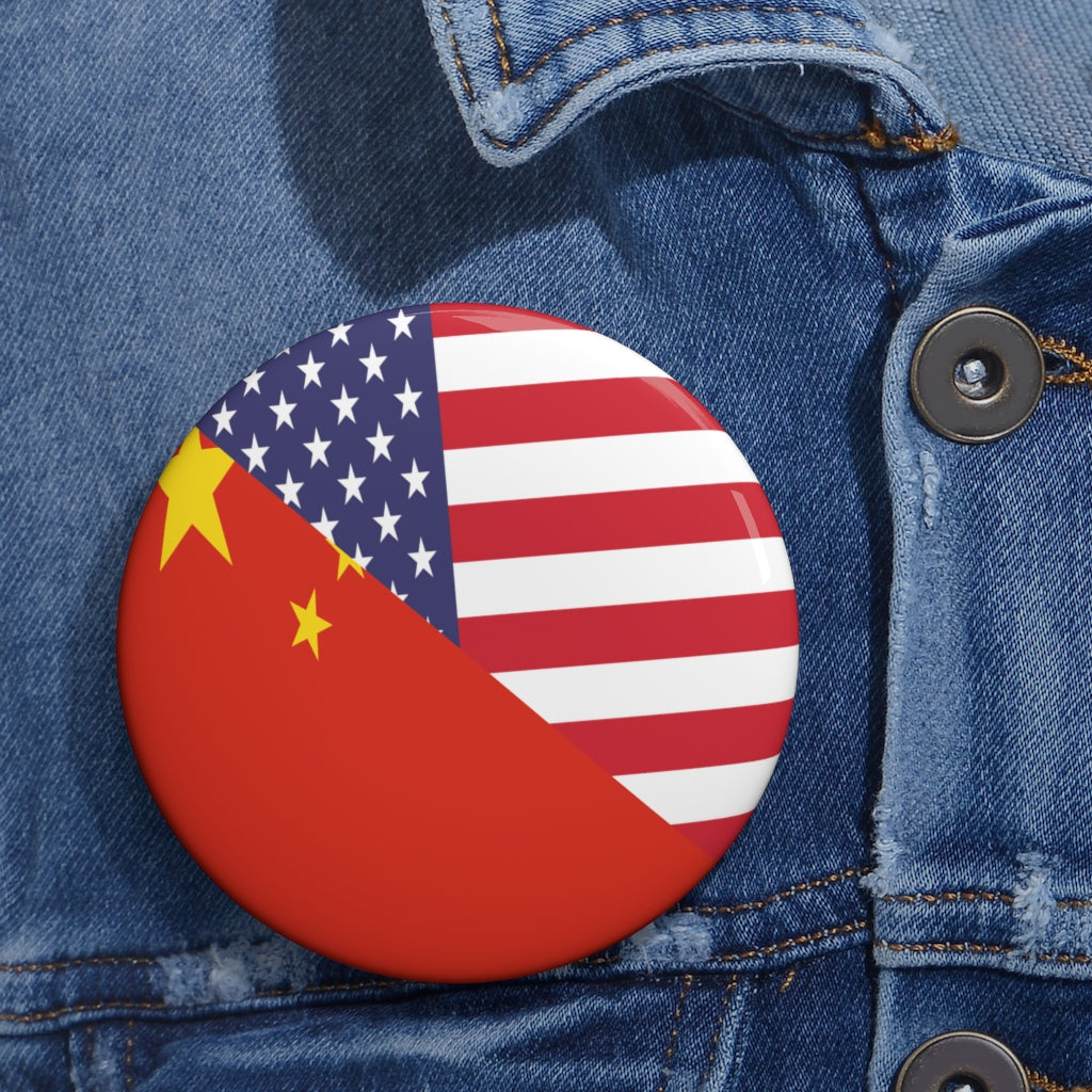 Chinese American Asian Flag Pin Button | China USA